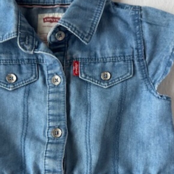 Girls Levi's Sleeveless Button Down Dress Size 18 Month - Picture 9 of 9